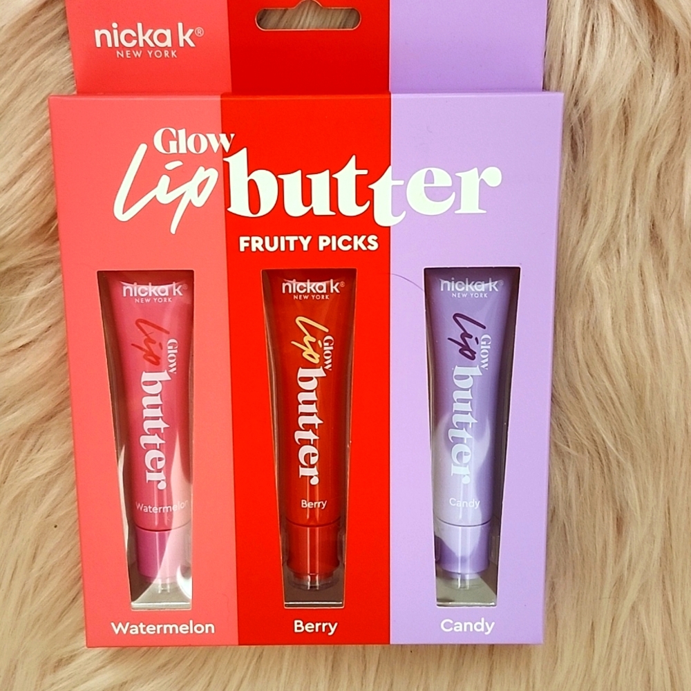 Brand New NICKA K GLOW LIP BUTTER FRUITY PICKS-3CT